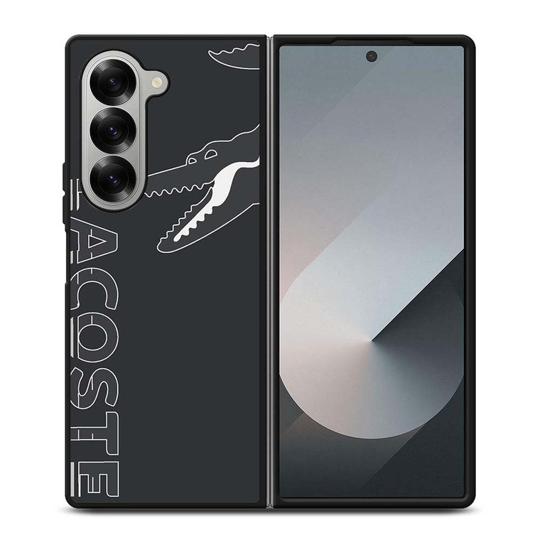 LACOSTE CROCODILE ALL BLACK Samsung Galaxy Z Fold 6 Case Cover