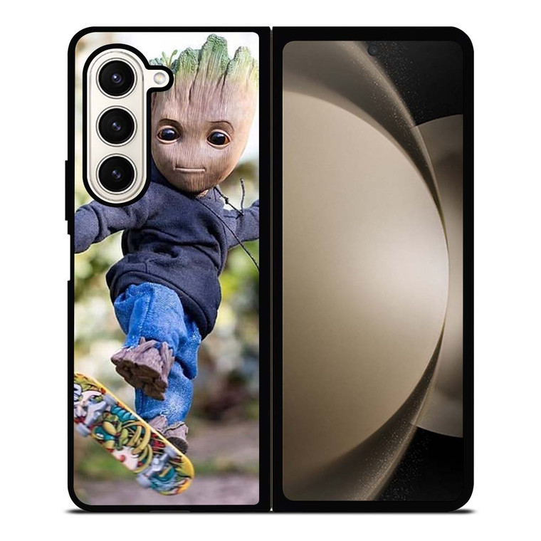 BABY GROOT SKATEBOARD Samsung Galaxy Z Fold 5 Case Cover