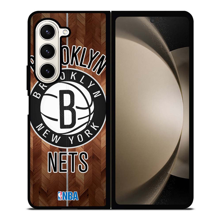 BROOKLYN NETS WOODEN LOGO Samsung Galaxy Z Fold 5 Case Cover