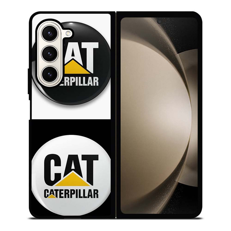 CAT CATERPILLAR WHITE BLACK Samsung Galaxy Z Fold 5 Case Cover CAT CATERPILLAR WHITE BLACK Samsung Galaxy Z Fold 5 Case Cover