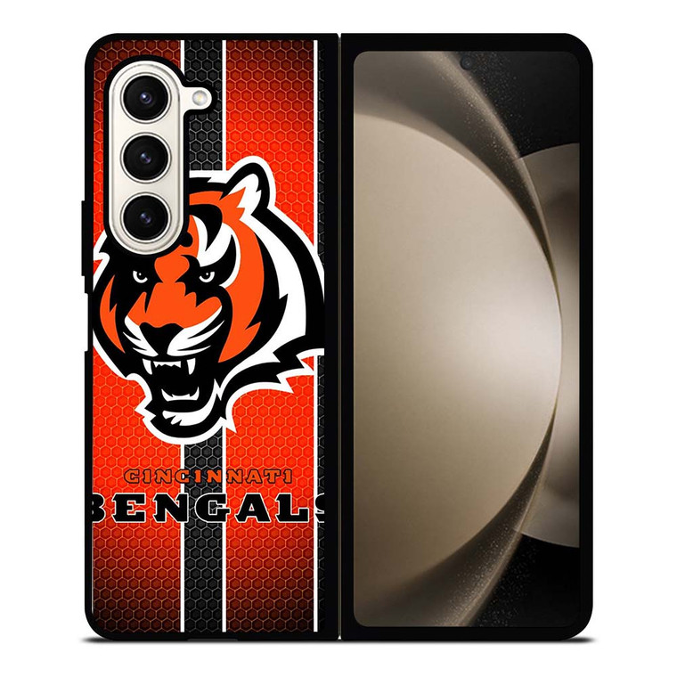 CINCINNATI BENGALS METAL SYMBOL Samsung Galaxy Z Fold 5 Case Cover