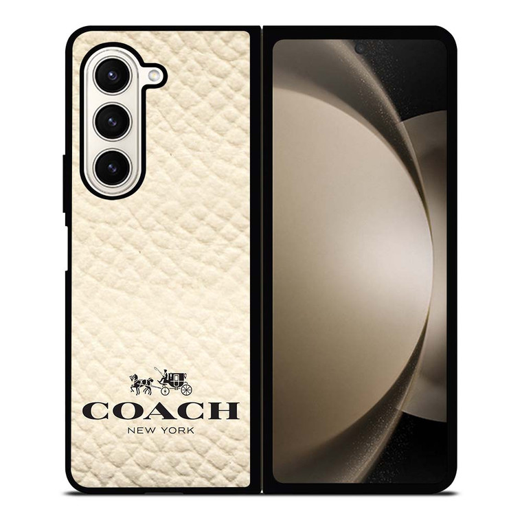 COACH NEW YORK WHITE Samsung Galaxy Z Fold 5 Case Cover
