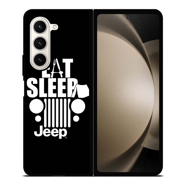 EAT SLEEP JEEP ART Samsung Galaxy Z Fold 5 Case Cover