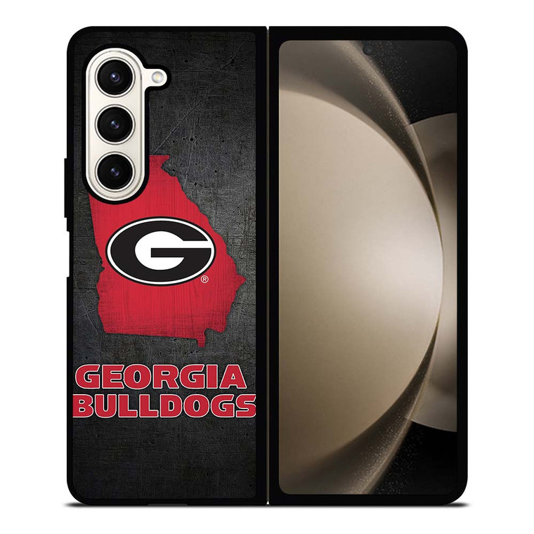 GEORGIA BULLDOGS SYMBOL METAL Samsung Galaxy Z Fold 5 Case Cover