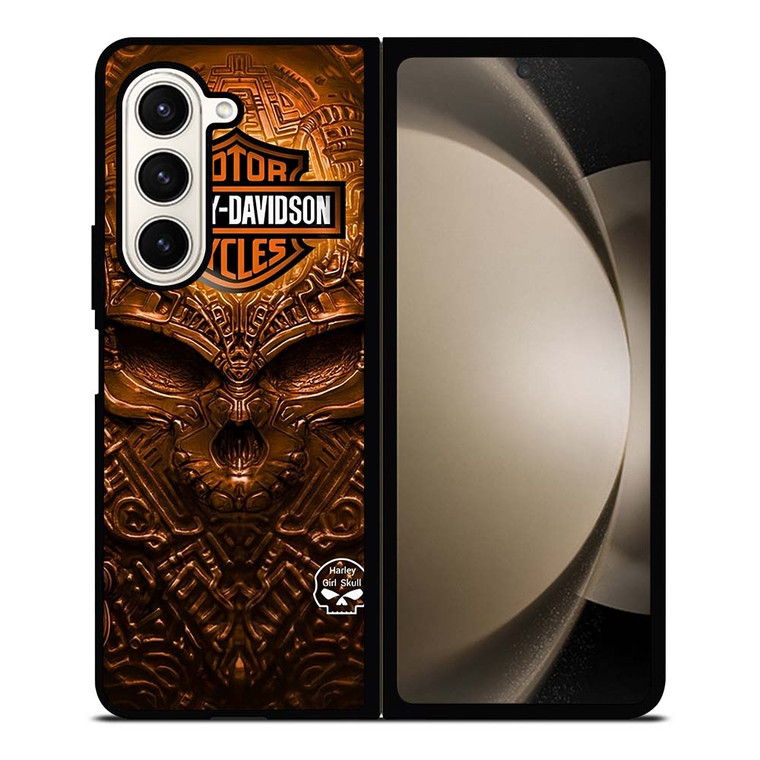 HARLEY DAVIDSON SKULL METAL MOTOR Samsung Galaxy Z Fold 5 Case Cover