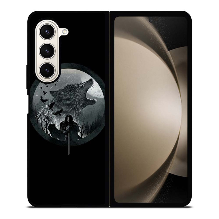 JON SNOW WOLF Samsung Galaxy Z Fold 5 Case Cover JON SNOW WOLF Samsung Galaxy Z Fold 5 Case Cover