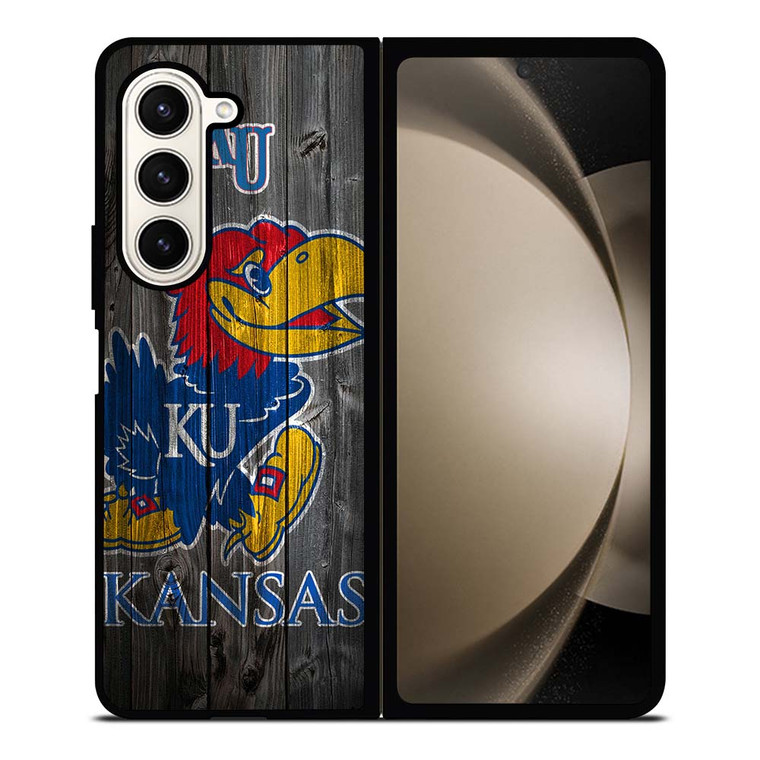 KANSAS JAYHAWKS WOODEN LOGO Samsung Galaxy Z Fold 5 Case Cover KANSAS JAYHAWKS WOODEN LOGO Samsung Galaxy Z Fold 5 Case Cover