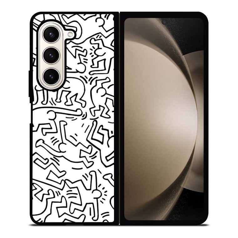 KEITH HARING BLACK WHITE Samsung Galaxy Z Fold 5 Case Cover