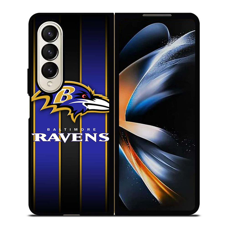 BALTIMORE RAVENS NFL STRIPE LOGO Samsung Galaxy Z Fold 4 Case Cover