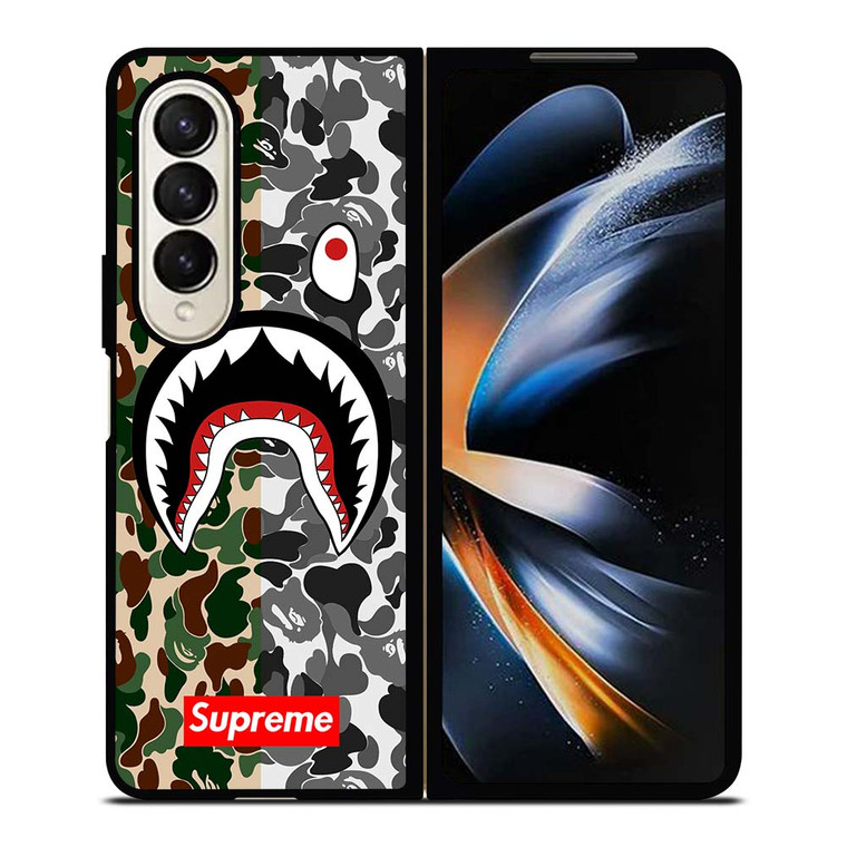 BAPE SHARK SUPREME CAMO 2 Samsung Galaxy Z Fold 4 Case Cover