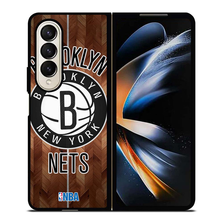 BROOKLYN NETS WOODEN LOGO Samsung Galaxy Z Fold 4 Case Cover
