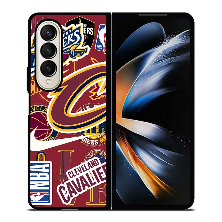 CLEVELAND CAVALIERS NBA STICKER BOMB Samsung Galaxy Z Fold 4 Case Cover