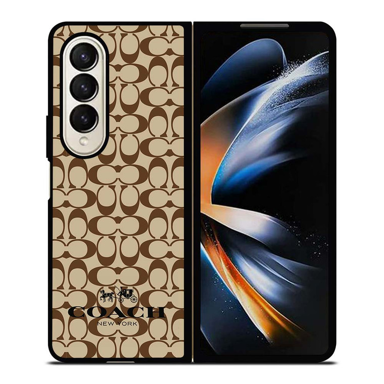 COACH NEW YORK BROWN Samsung Galaxy Z Fold 4 Case Cover