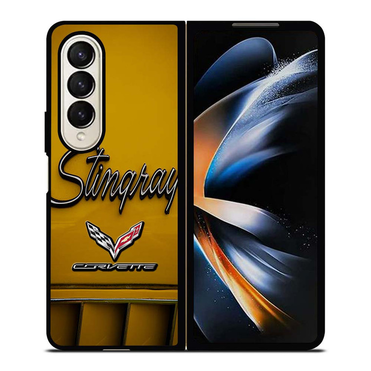 CORVETTE STINGRAY LOGO YELLOW Samsung Galaxy Z Fold 4 Case Cover
