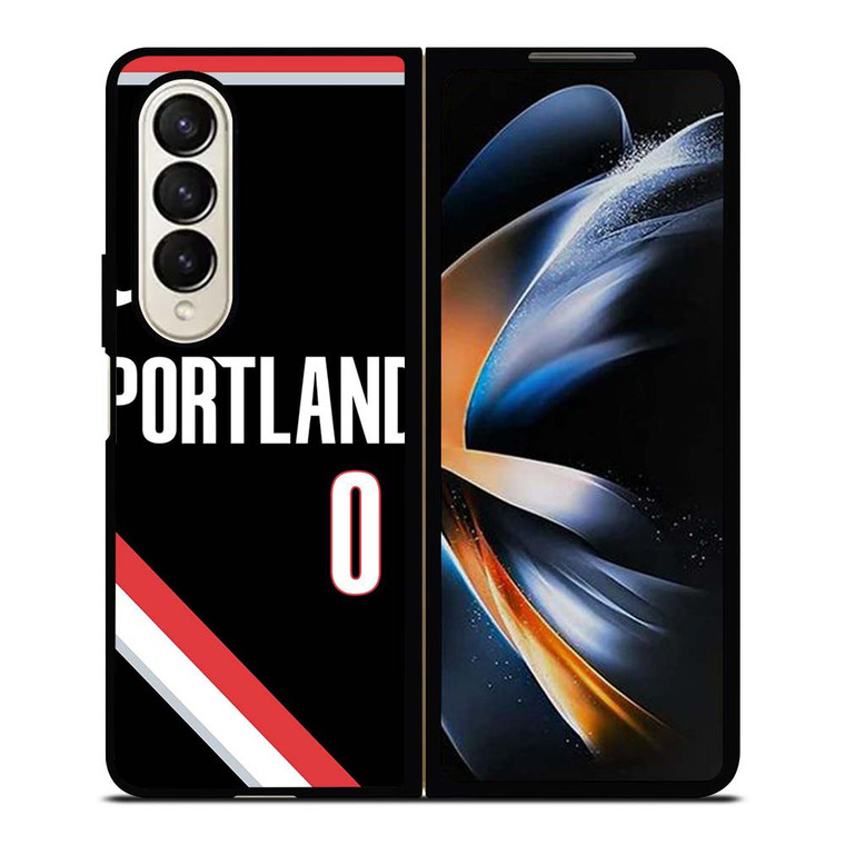 DAMIAN LILLARD PORTLAND TRAIL BLAZERS BLACK Samsung Galaxy Z Fold 4 Case Cover