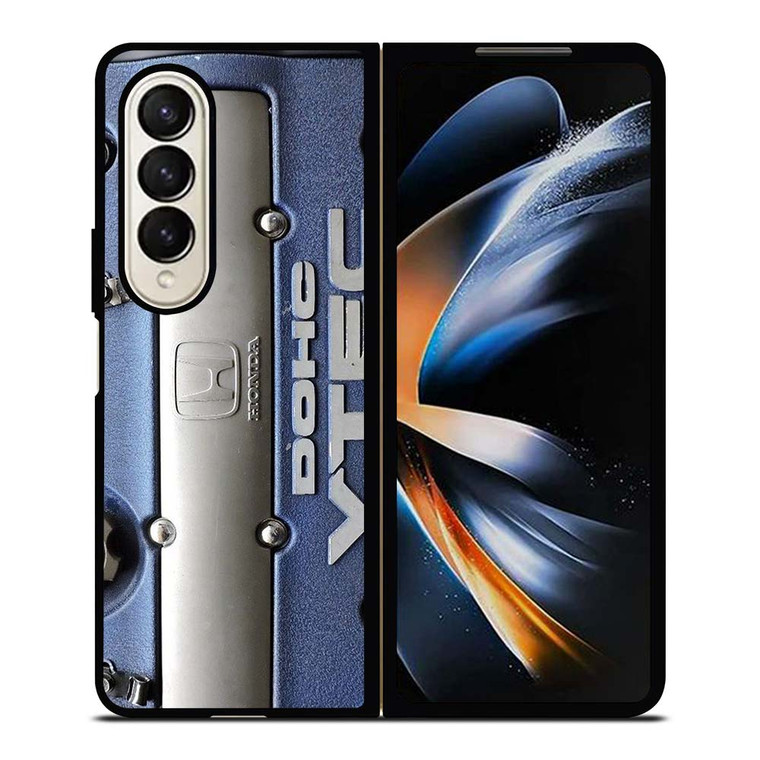 DOHC VTEC HONDA ENGINE BLUE Samsung Galaxy Z Fold 4 Case Cover