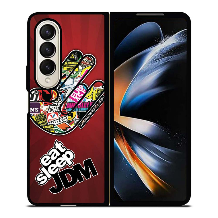 EAT SLEEP JDM LOGO Samsung Galaxy Z Fold 4 Case Cover