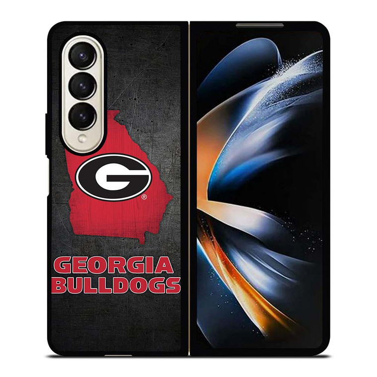 GEORGIA BULLDOGS SYMBOL METAL Samsung Galaxy Z Fold 4 Case Cover