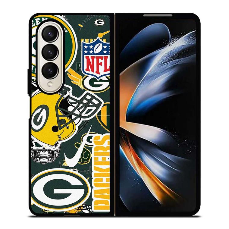 GREEN BAY PACKERS NFL STICKER BOMB Samsung Galaxy Z Fold 4 Case Cover