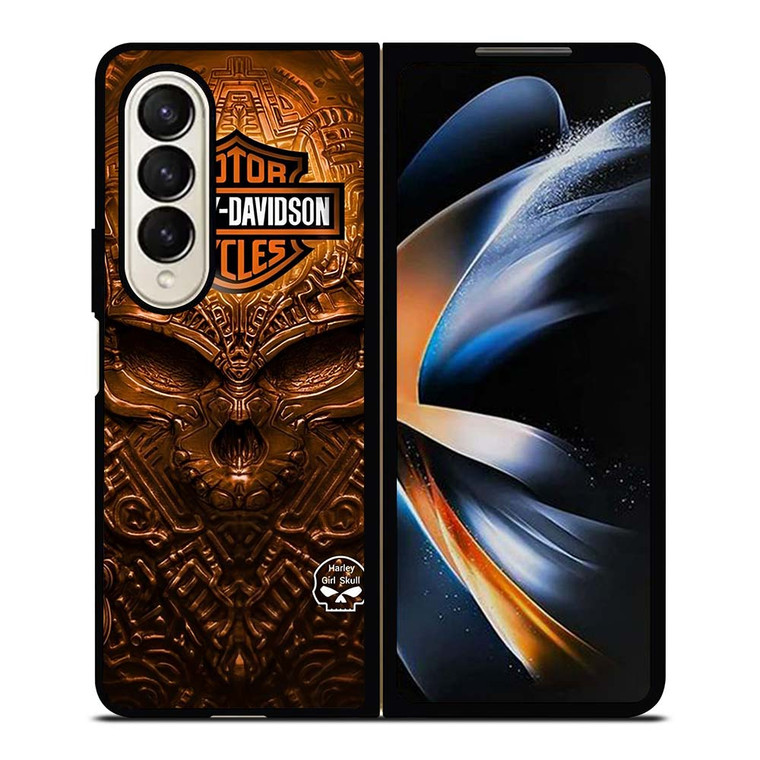 HARLEY DAVIDSON SKULL METAL MOTOR Samsung Galaxy Z Fold 4 Case Cover