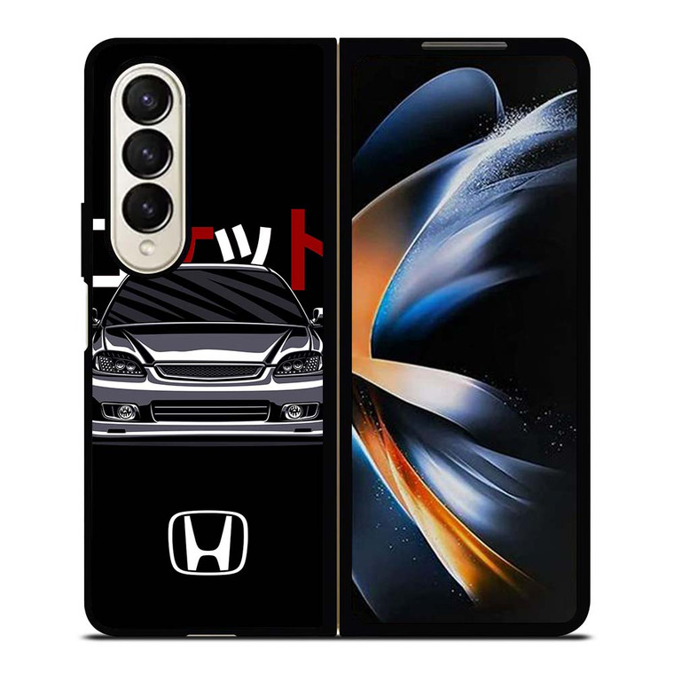 HONDA CIVIC RETRO DRAWING Samsung Galaxy Z Fold 4 Case Cover
