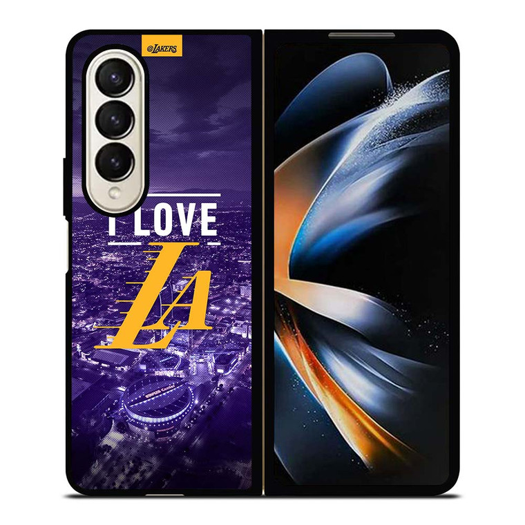 I LOVE LA LAKERS NBA LOGO Samsung Galaxy Z Fold 4 Case Cover