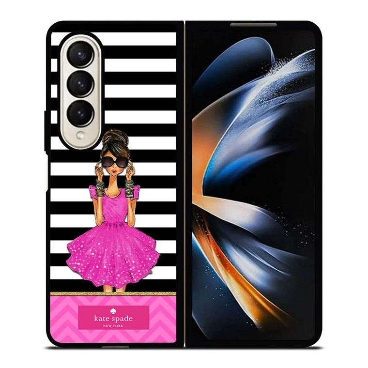 KATE SPADE PINK GIRLS Samsung Galaxy Z Fold 4 Case Cover KATE SPADE PINK GIRLS Samsung Galaxy Z Fold 4 Case Cover