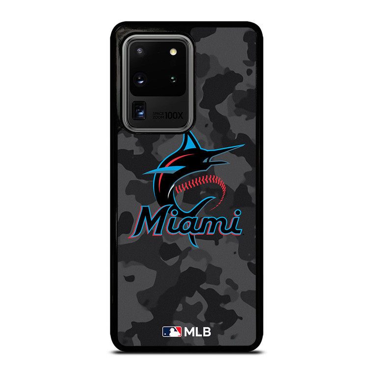 MIAMI MARLINS BASEBALL BLACK CAMO Samsung Galaxy S20 Ultra Case Cover