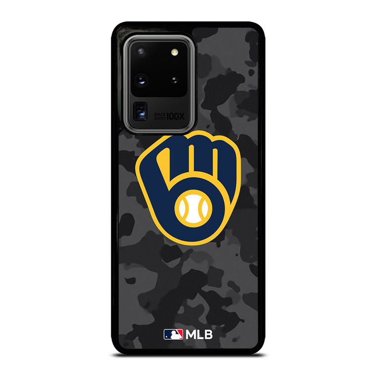 MILWAUKEE BREWERS BASEBALL BLACK CAMO Samsung Galaxy S20 Ultra Case Cover