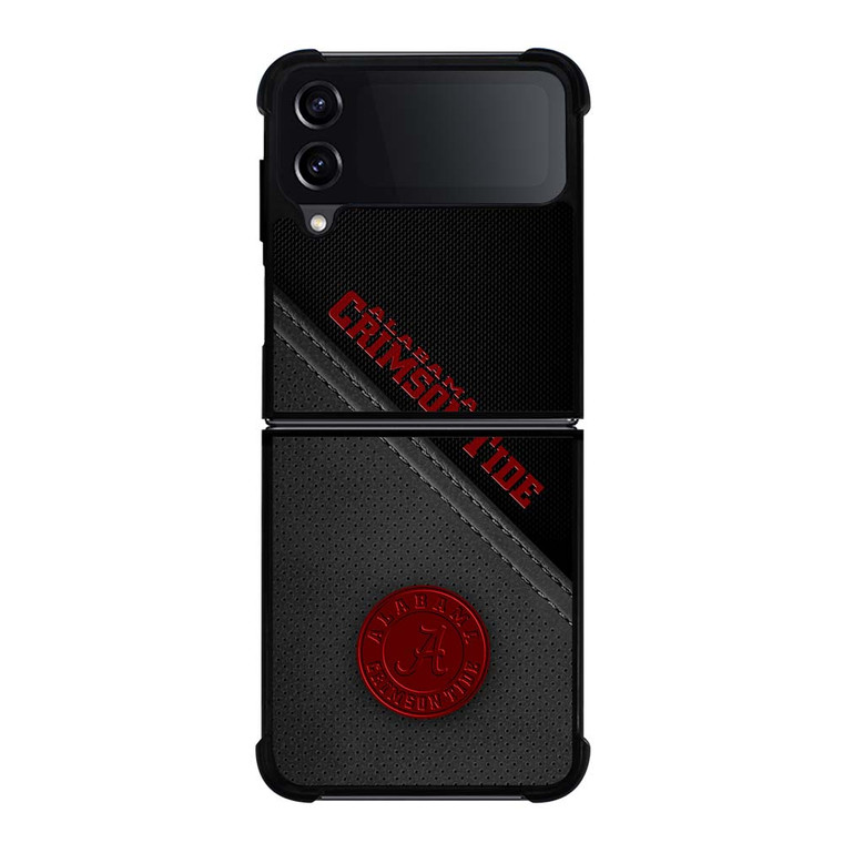 ALABAMA CRIMSON TIDE LEATHER Samsung Galaxy Z Flip 4 Case Cover