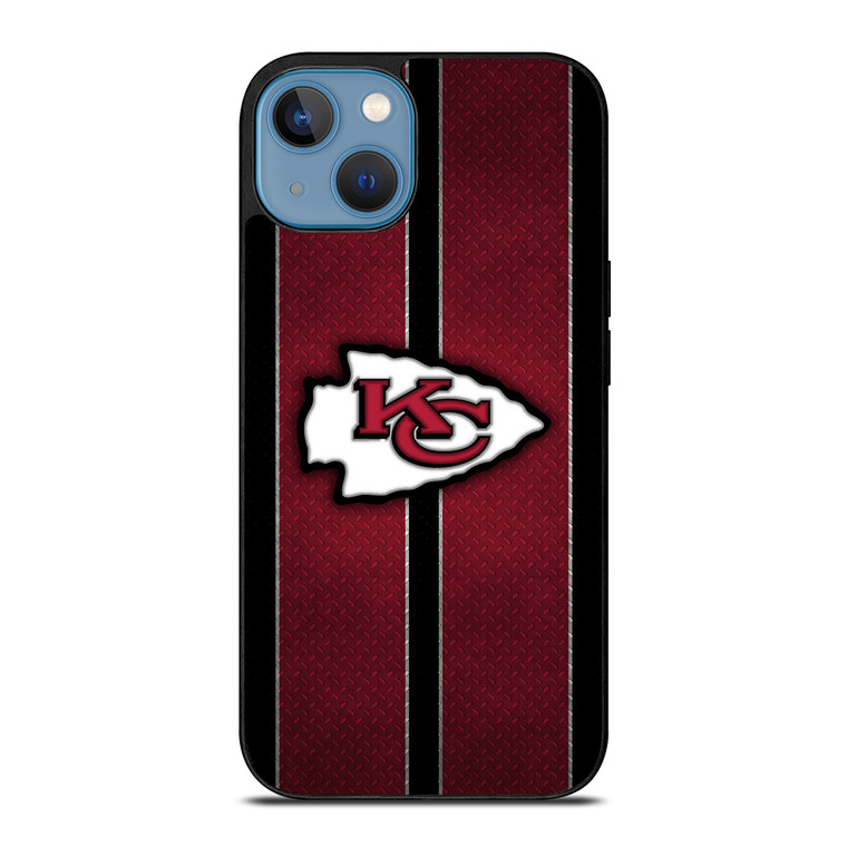 KANSAS CITY CHIEFS NFL METAL STRIPE iPhone 13 Case Cover