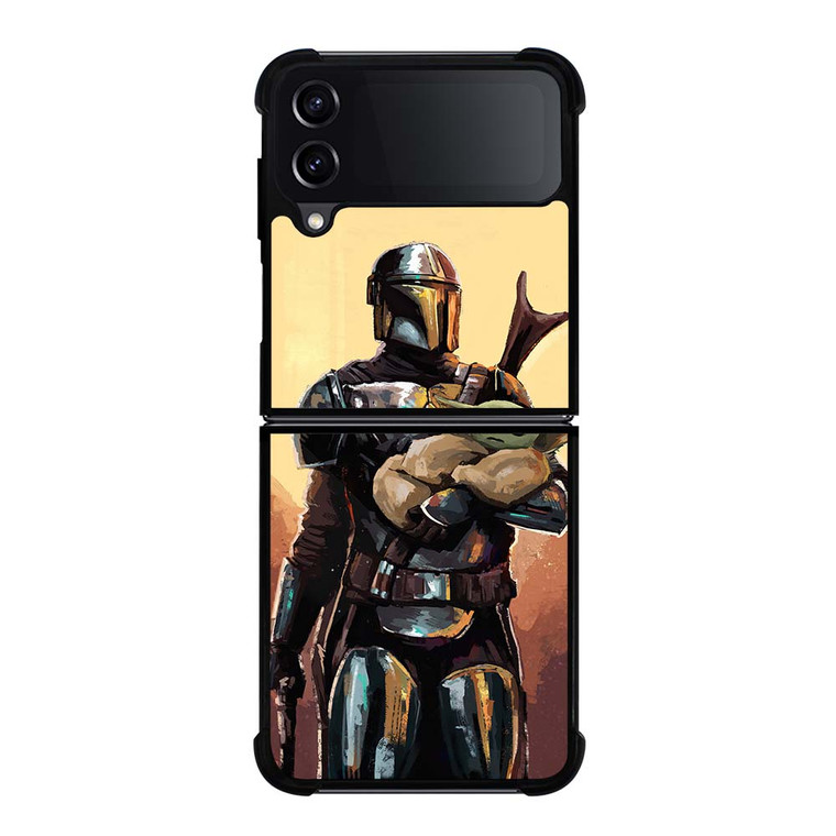 BABY YODA AND THE MANDALORIAN STAR WARS ART Samsung Galaxy Z Flip 4 Case Cover