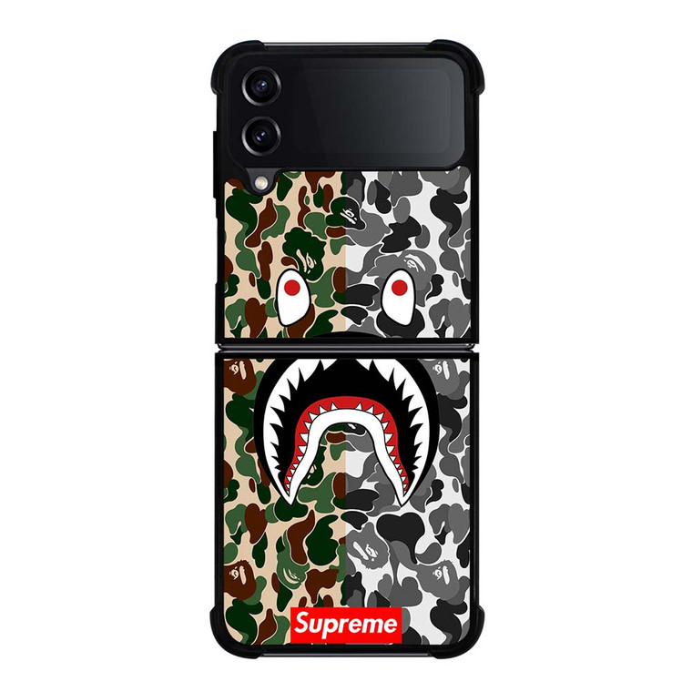 BAPE SHARK SUPREME CAMO 2 Samsung Galaxy Z Flip 4 Case Cover