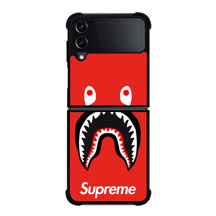 BAPE SHARK SUPREME RED Samsung Galaxy Z Flip 4 Case Cover