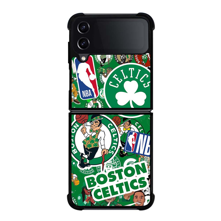 BOSTON CELTICS NBA STICKER BOMB Samsung Galaxy Z Flip 4 Case Cover