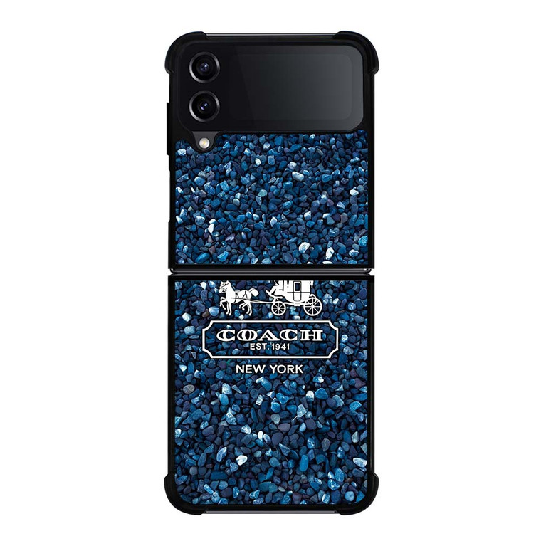 COACH NEW YORK BLUE STONE Samsung Galaxy Z Flip 4 Case Cover