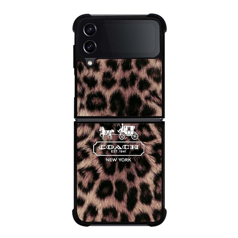 COACH NEW YORK LEOPARD Samsung Galaxy Z Flip 4 Case Cover