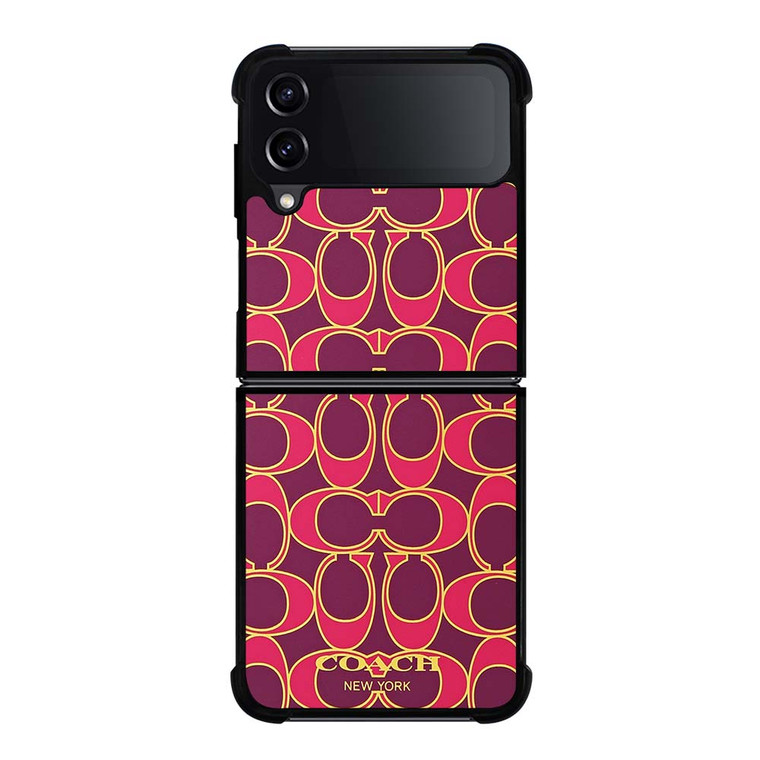 COACH NEW YORK PINK GOLD Samsung Galaxy Z Flip 4 Case Cover