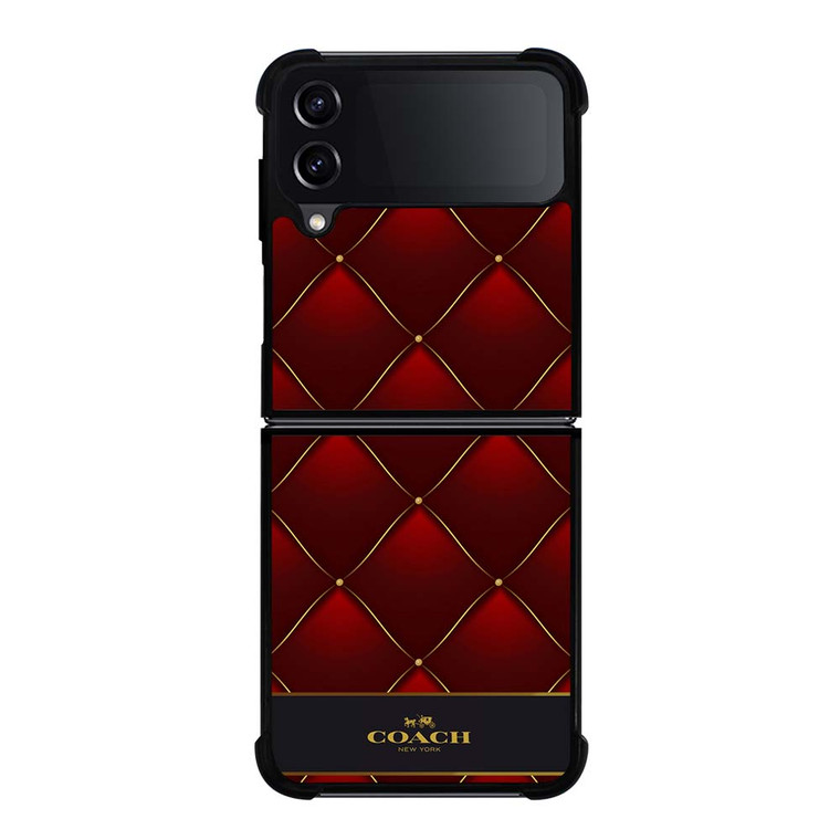 COACH NEW YORK RED GOLD Samsung Galaxy Z Flip 4 Case Cover