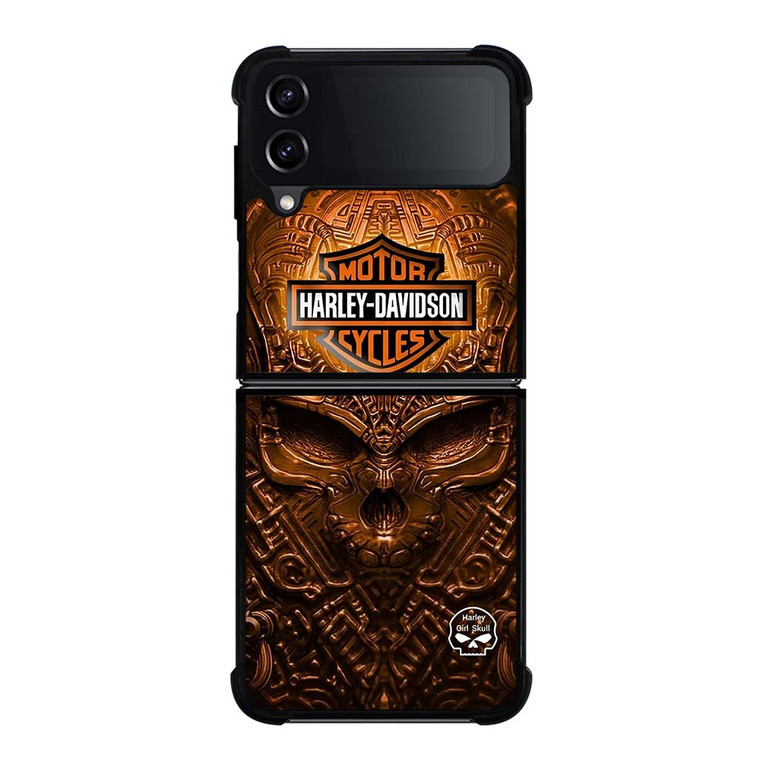 HARLEY DAVIDSON SKULL METAL MOTOR Samsung Galaxy Z Flip 4 Case Cover