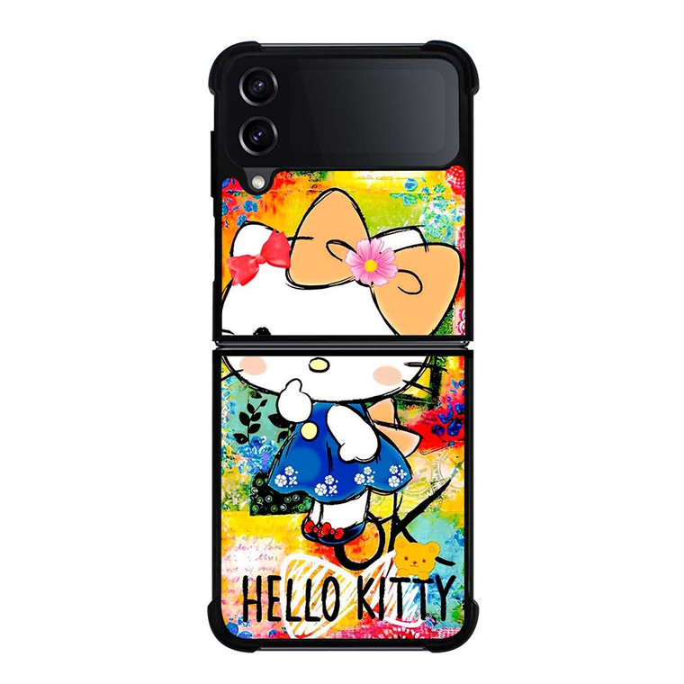 HELLO KITTY ART Samsung Galaxy Z Flip 4 Case Cover HELLO KITTY ART Samsung Galaxy Z Flip 4 Case Cover