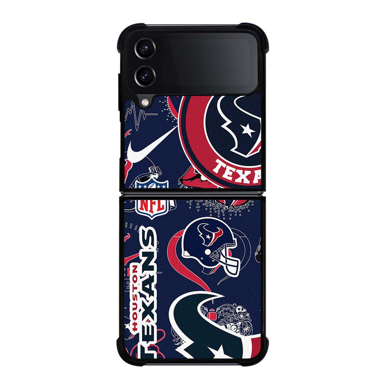 HOUSTON TEXANS NFL STICKER BOMB Samsung Galaxy Z Flip 4 Case Cover