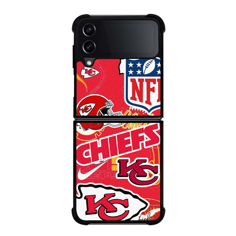 KANSAS CITY CHIEFS NFL STICKER BOMB Samsung Galaxy Z Flip 4 Case Cover