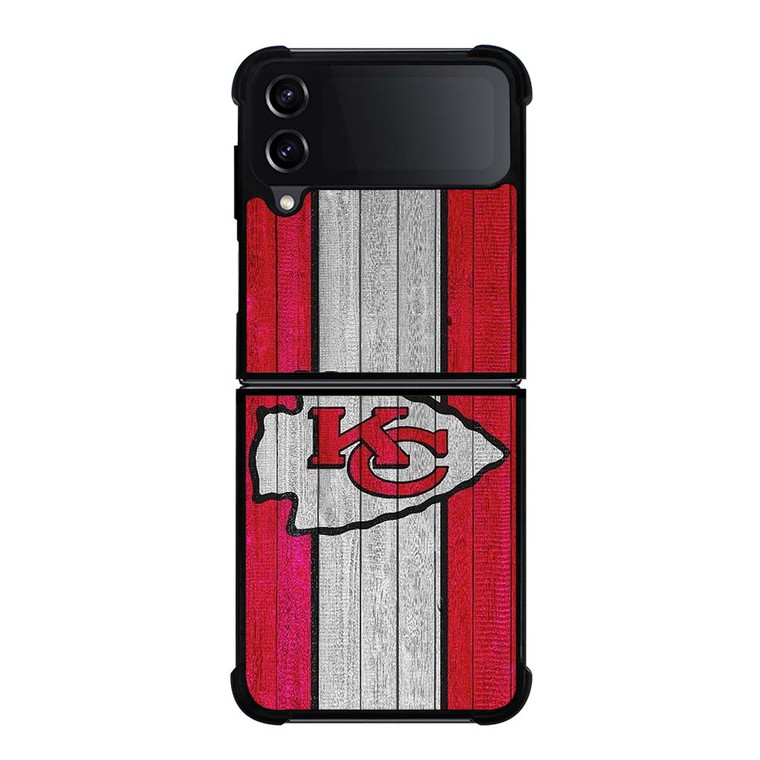 KANSAS CITY CHIEFS WOODEN LOGO Samsung Galaxy Z Flip 4 Case Cover