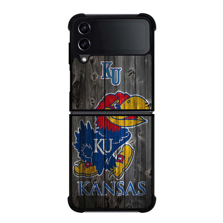 KANSAS JAYHAWKS WOODEN LOGO Samsung Galaxy Z Flip 4 Case Cover