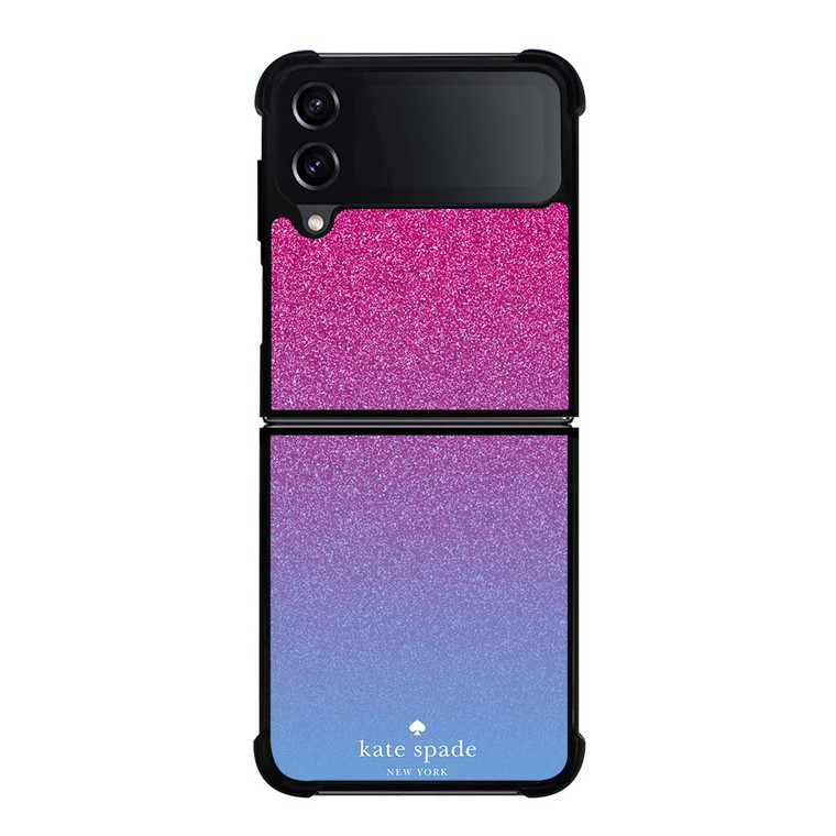 KATE SPADE NEW YORK PINK BLUE GLITTER Samsung Galaxy Z Flip 4 Case Cover