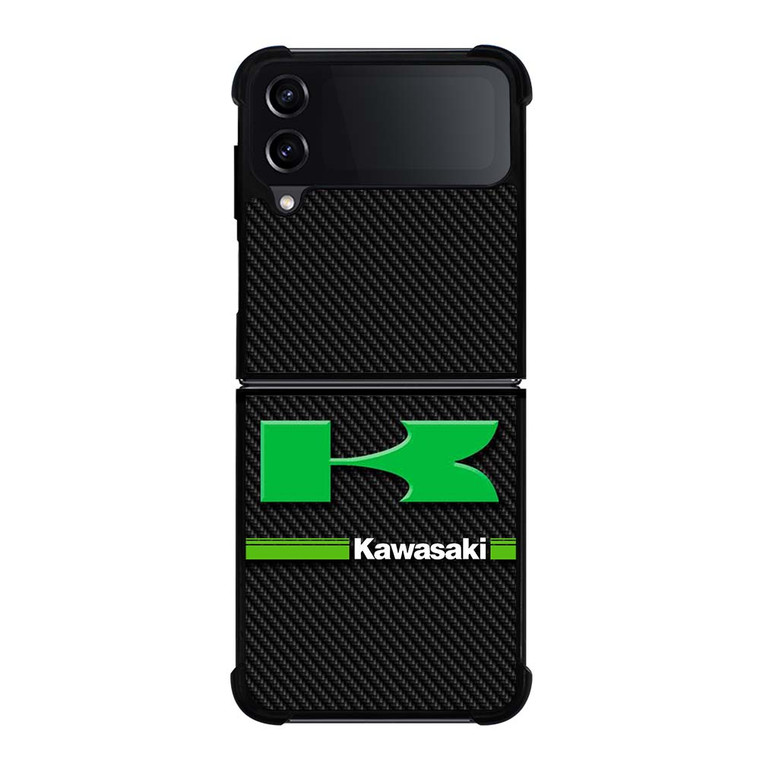 KAWASAKI LOGO CARBOON Samsung Galaxy Z Flip 4 Case Cover KAWASAKI LOGO CARBOON Samsung Galaxy Z Flip 4 Case Cover