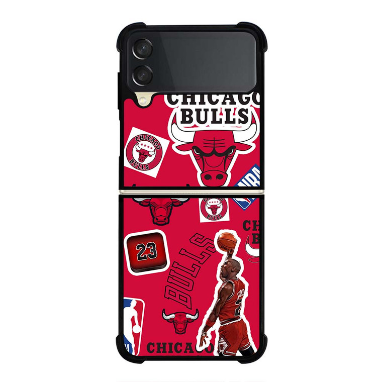 CHICAGO BULLS STICKER BOMB Samsung Galaxy Z Flip 3 Case Cover