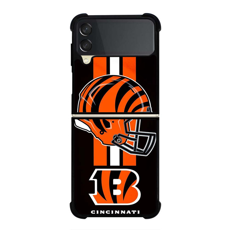 CINCINNATI BENGALS NFL HELMET Samsung Galaxy Z Flip 3 Case Cover