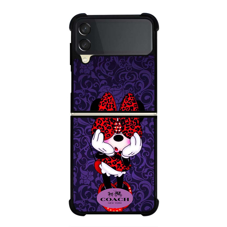 COACH MINNIE MOUSE PURPLE Samsung Galaxy Z Flip 3 Case Cover